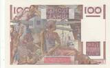 France 1953 100 Francs - Young Farmer - 03-12-1953 - Serial E.569 UNC