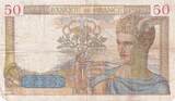 France 1938 50 Francs Ceres - 28-04-1938 - Serial K.8222 FF+