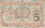 New Caledonia  5 Francs Walhain - Specimen - ND (1937) - P.36 FF+