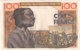 West AFrican States  100 Francs Mask ND (1965) - General Issue - Serial Y.278 AU