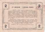 France 1916 2 Francs - Laon - Regional Coupon - 16-06-1916 - Serial 10 VF