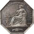 France 1 token Poinçon Main (1845-1860) Notaires, Bordeaux - Jeton Argent Poinçon Abeille (1845-1860) VF+