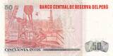 Peru  50 Intis Nicolas de Pierola - Workers - 1987 UNC