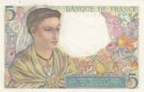 France 1943 5 Francs - Shepherd - 05-08-1943 - Serial W.62 UNC