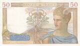 France 1937 50 Francs - Ceres - 02-12-1937 - Serial P.7236 VF+