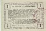 France 1916 1 Franc - Laon - Regional Coupon - 16-06-1916 - Serial 19 XF