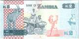 Zambia  2 Kwacha Eagle - Antelope, market - 2015 UNC