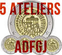 Germany  Pack of 5 x 2 Euros Commemorative. 2015 - German reunification (all 5 workshops) UNC ( non circulé)