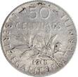 France  50 Centimes Semeuse - 1911 Silver FF