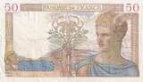 France 1939 50 Francs Ceres - 07-12-1939 - Serial C.11566 VF