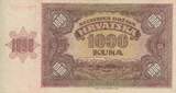 Croatia 1941 1000 Kuna - Young girl - Mountains - 26-05-1941 - Serial H VF
