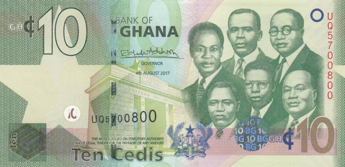 Ghana 10 cedis 10 Cédis - 2017 - UNC - P.39 | MA-Shops