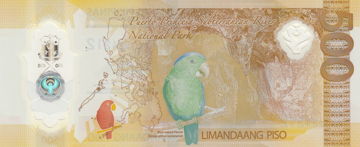 Philippines 100 piso 500 Pesos - Cerf - Parrot - Polymer - 2024 - AC Series  UNC | MA-Shops