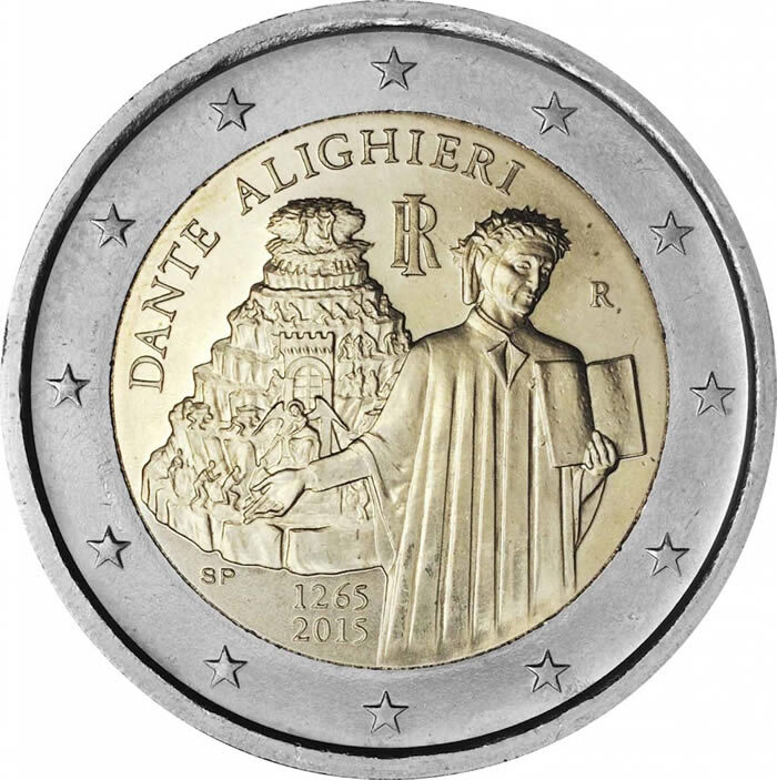 2 Euros Comm mo. ITALY 2015 Dante Alighieri UNC non circul