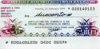 Italy 200 lires 200 Lire Banco di Chiavari e della Riviera Ligure - 1977 - Genova - UNC -