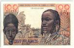 West AFrican States 100 francs 100 Francs Mask - 1959 - Serial C.73 -