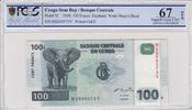 Congo (RDC) 100 francs 100 Francs Elephant - Dam 2000 - PCGS 67 OPQ -