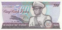Zaire 500 zaires 500 Zaires 1985 - President Sese Seko Mobutu, Bridge -