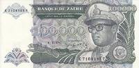 Zaire 100000 zaires 100000 Zaires - President Sese Seko Mobutu - Domed building - 1992 -