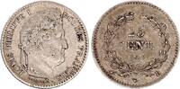 France 1/4 franc 25 Centimes Louis Philippe I - 1845 B Rouen - Silver -