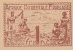 French West Africa 1 franc 1 Franc - Brown - ND (1944) - P.34b -