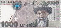 Kyrgyzstan 1000 som 1000 Som - Jusul Balasagbin - Mountains - 2000 - Serial AE - P.18 -