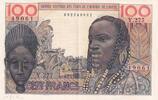 West AFrican States 100 francs 100 Francs Mask ND (1965) - General Issue - Serial Y.277 -
