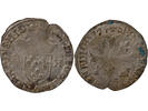 France douzain HENRY III - DOUZAIN WITH TWO H, 3rd TYPE - 1577 O RIOM -