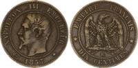 France 10 centimes 10 Centimes Napoleon III Nude head - 1857 BB Strasbourg -