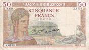 France 50 francs 50 Francs Ceres - 13-05-1937 - Serial X.6153 -