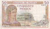 France 50 francs 50 Francs Ceres - 28-04-1938 - Serial Q.8213 -