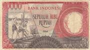 Indonesia 10000 rupiah 10000 Rupiah - Workers - River - 1964 - Various serial -