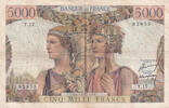 France 5000 francs 5000 Francs Sea and Countryside - 10-03-1949 - Serial T.17 - F.48.01 -