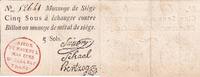 Mainz 5 sols 5 Sols Black, red stamping in circle - May 1793 -