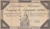 France 50 livres 50 Livres - 14 December 1792 - French Republic - Sign. Cottenel - Serial 4412 -