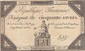 France 50 livres 50 Livres - 14 December 1792 - French Republic - Sign. Hubert - Serial 401 -