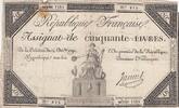 France 50 livres 50 Livres - 14 December 1792 - French Republic - Sign. Jannel - Serial 1384 -