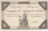 France 50 livres 50 Livres - 14 December 1792 - French Republic - Sign. Latour - Serial 4781 -