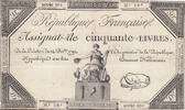 France 50 livres 50 Livres - 14 December 1792 - French Republic - Sign. Lebrun - Serial 691 -