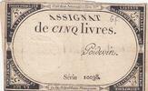France 5 livres 5 Pounds - 10 Brumaire Year II (31.10.1793) - Sign. Poidevin - Serial 10038 -
