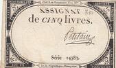France 5 livres 5 Pounds - 10 Brumaire Year II (31.10.1793) - Sign. Petitain - Serial 14383 -