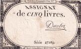 France 5 livres 5 Pounds - 10 Brumaire Year II (31.10.1793) - Sign. Duclos - Serial 27209 -