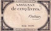 France 5 livres 5 Pounds - 10 Brumaire Year II (31.10.1793) - Sign. Dutour - Serial 20170 -