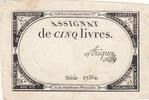 France 5 livres 5 Pounds - 10 Brumaire Year II (31.10.1793) - Sign. Ariquey - Serial 17564 -