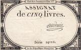 France 5 livres 5 Pounds - 10 Brumaire Year II (31.10.1793) - Sign. Audouin - Serial 24112 -