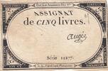 France 5 livres 5 Pounds - 10 Brumaire Year II (31.10.1793) - Sign. Augée - Serial 11277 -