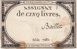 France 5 livres 5 Pounds - 10 Brumaire Year II (31.10.1793) - Sign. Baillet - Serial 7281 -