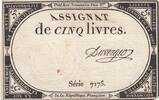 France 5 livres 5 Pounds - 10 Brumaire Year II (31.10.1793) - Sign. Duverger - Serial 7175 -