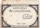 France 5 livres 5 Pounds - 10 Brumaire Year II (31.10.1793) - Sign. David - Serial 7903 -