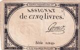 France 5 livres 5 Pounds - 10 Brumaire Year II (31.10.1793) - Sign. Gomez - Serial 22249 -